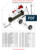 Repair Parts For Hydraulic Log Splitter - Model 25-0126: # Part # Description QTY # Part # Description QTY