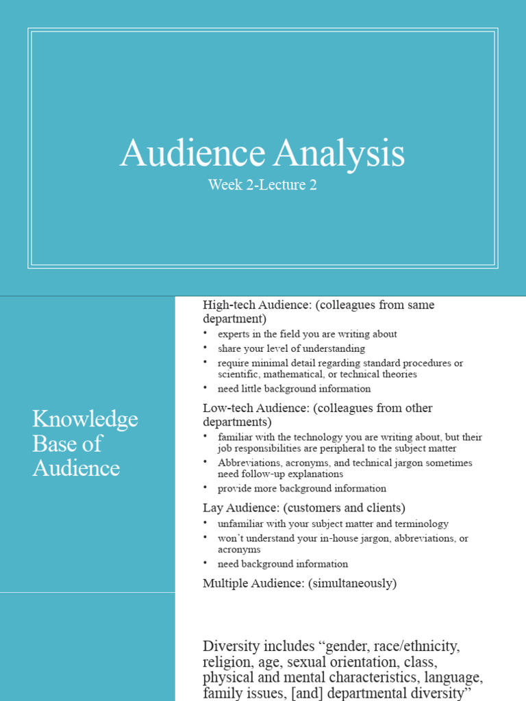 Audience Analysis and Communication Strategies | PDF | Communication ...