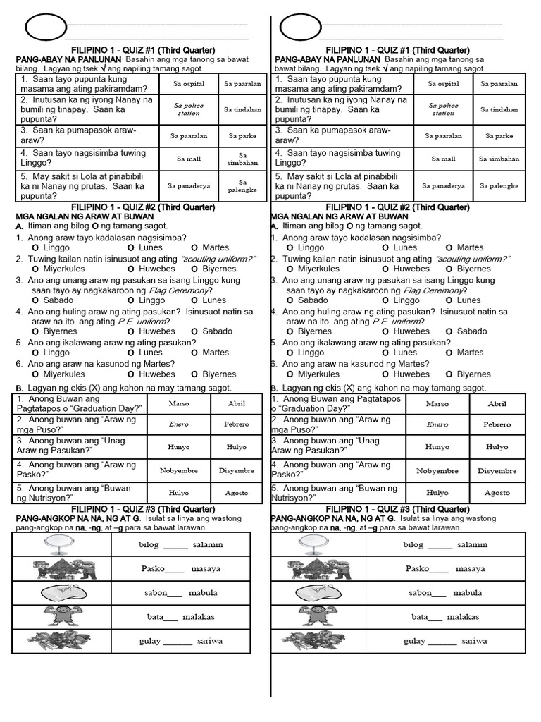 filipino-1-3rd-quarter-quizzes-pdf