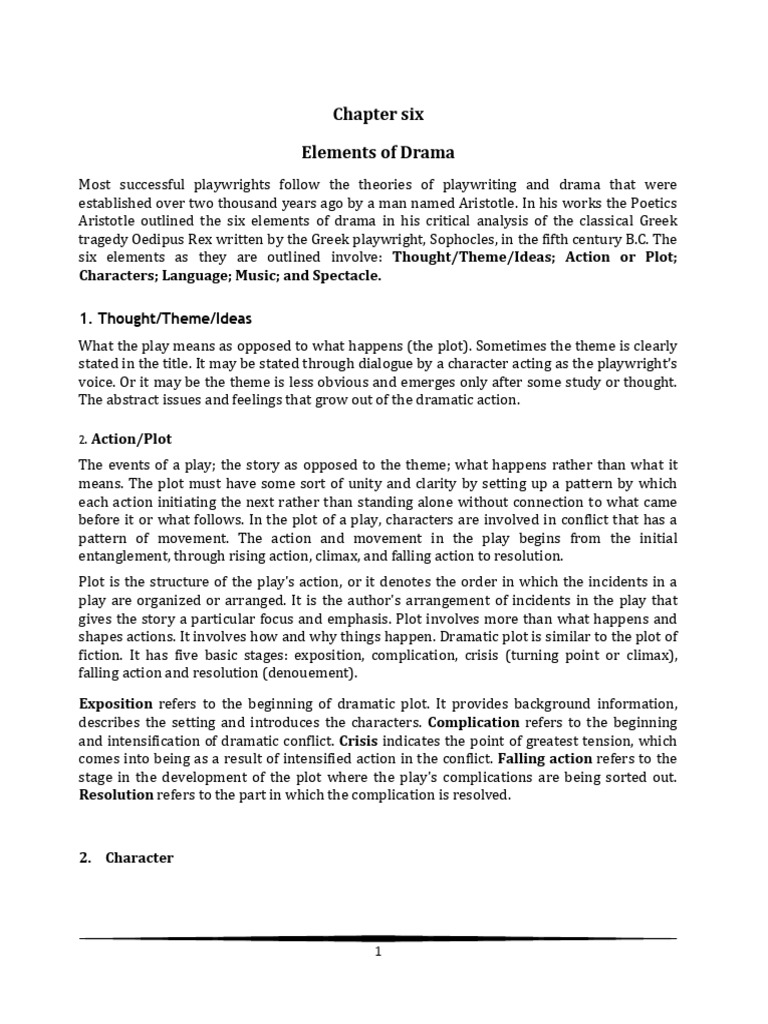 Drama Elements & Analysis Guide | PDF | Play (Theatre) | Plot (Narrative)