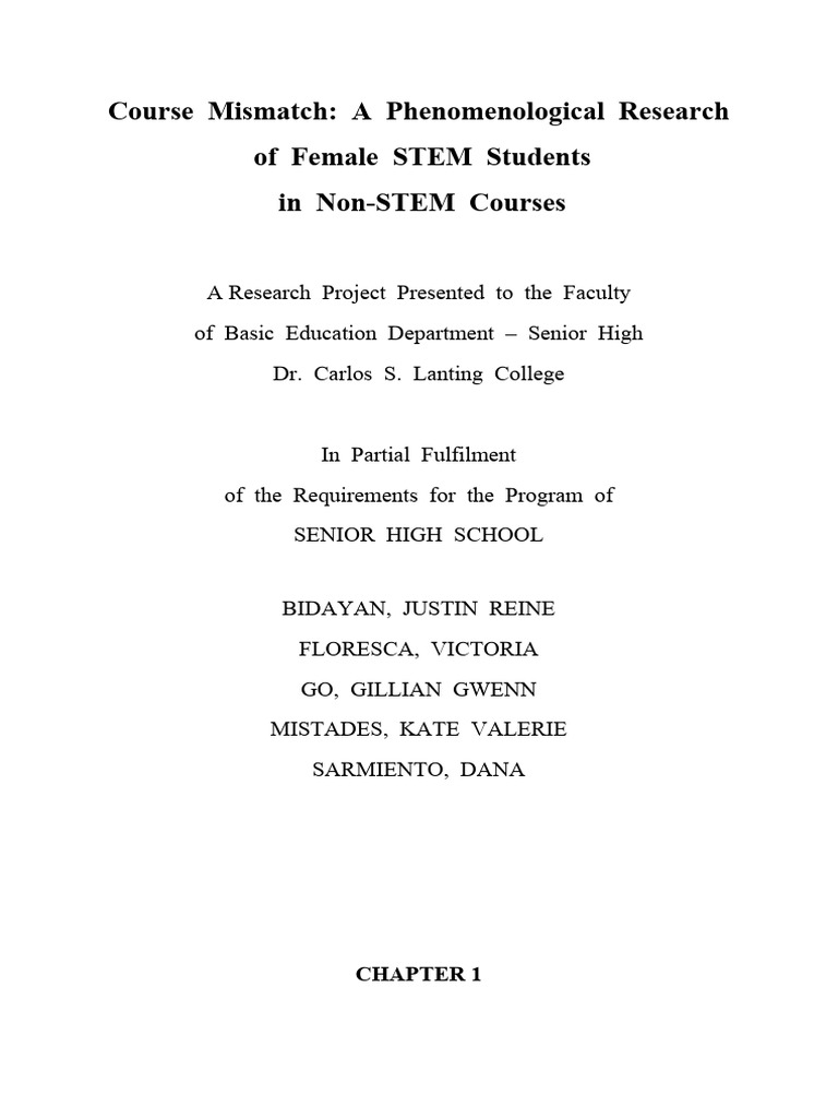 Course Mismatch in Female STEM Students | PDF | Self Efficacy | Science ...