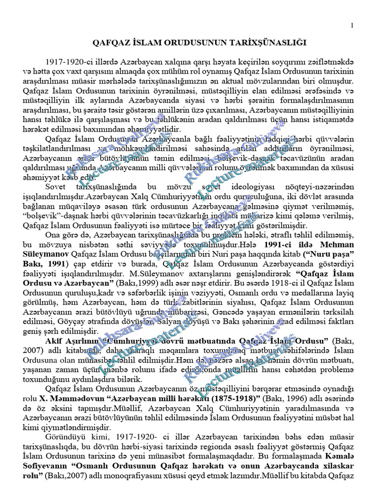 Qafqaz İslam Ordusu | PDF