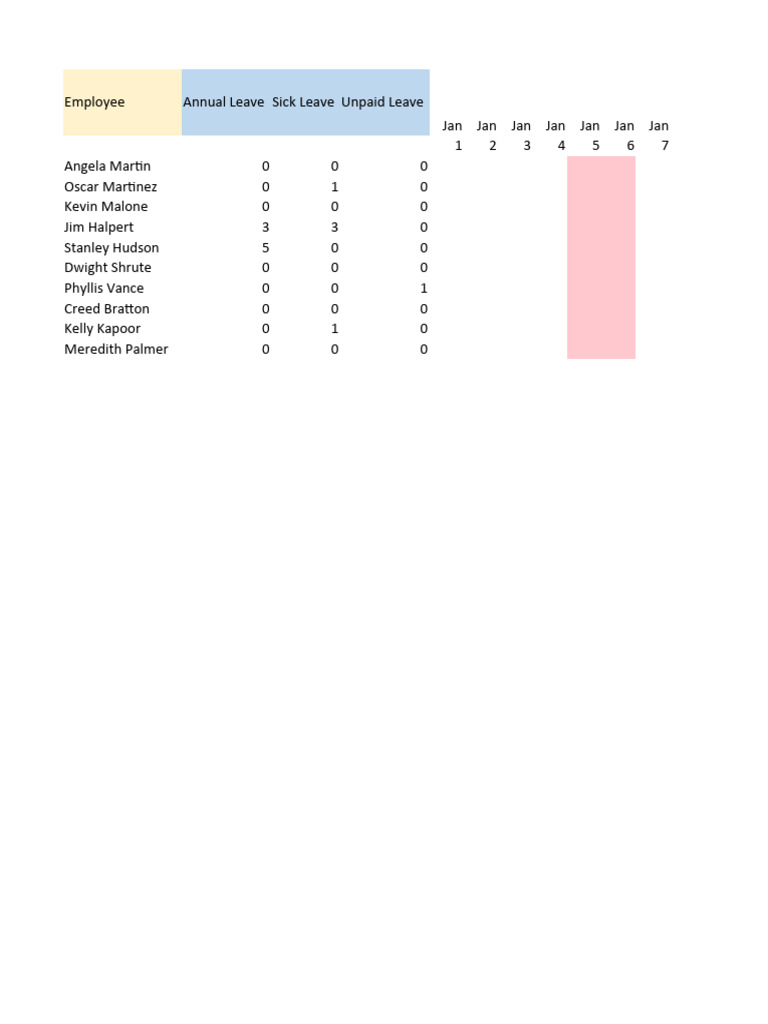 Yearly Leave Record 1 | PDF | Television Episodes | Television Shows