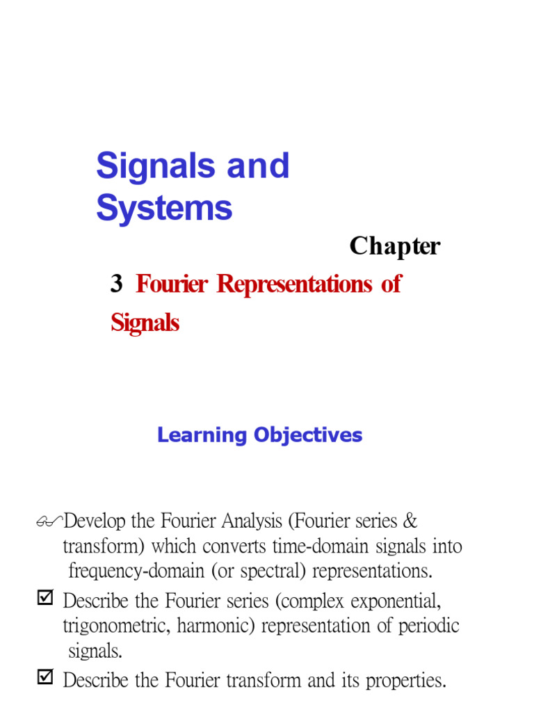Chapter 3 Fourier Representations of Signals | PDF | Spectral Density ...