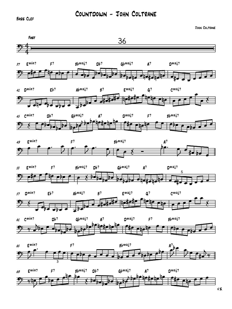 Countdown - John Coltrane (Bass) | PDF