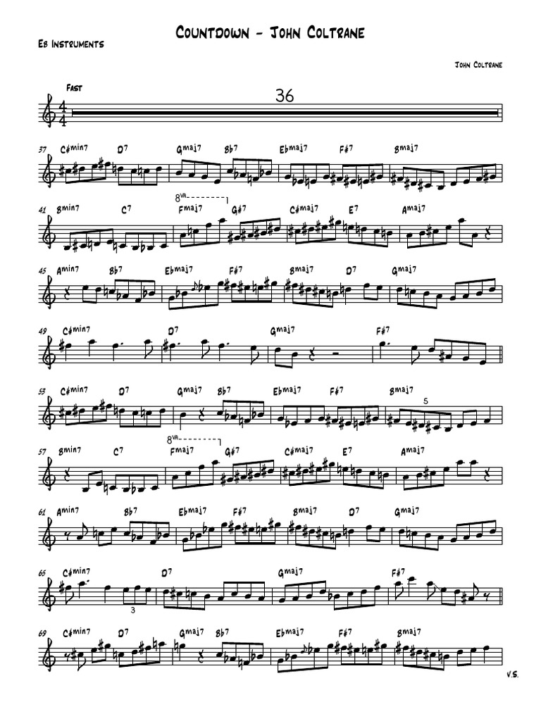 Countdown - John Coltrane (Eb) | PDF