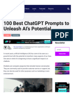 100 Best ChatGPT Prompts To Unleash AI's Potentia