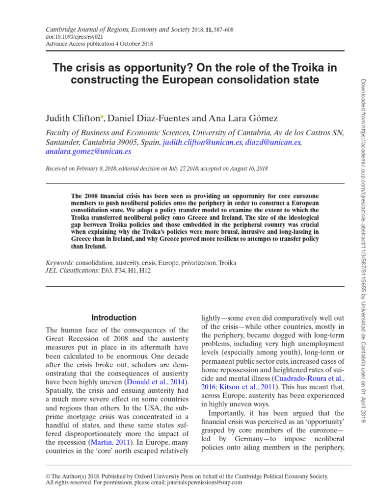 Troika's Role in Europe's Austerity Shift | PDF | Austerity | Greek ...