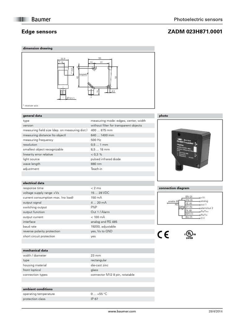 Edge Photoelectric Sensor Specifications | PDF | Signal Processing ...