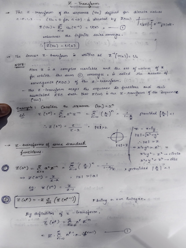 Grade 10 Mathematics: Z-Transform Notes | PDF | Analysis | Mathematical ...