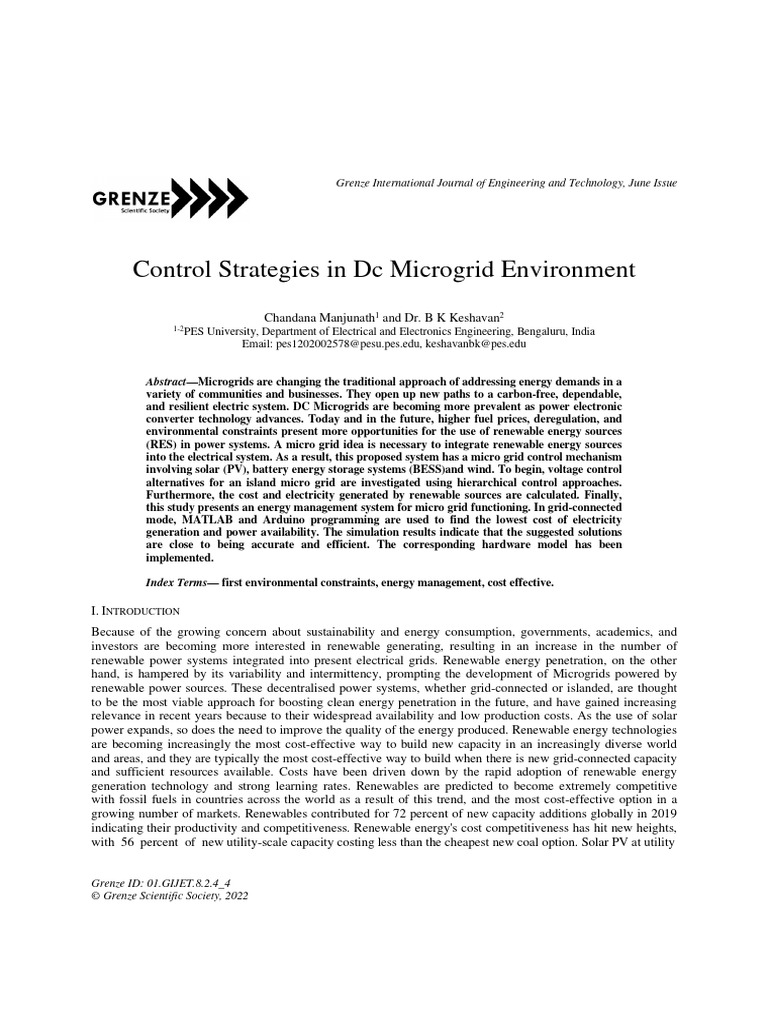 DC Microgrid Control Strategies | PDF | Renewable Energy | Solar Power