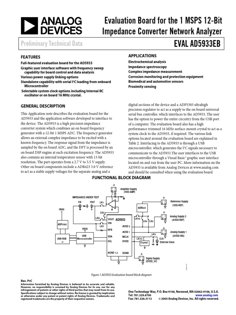 AD5933 Tech Note | PDF | Operational Amplifier | Installation (Computer ...