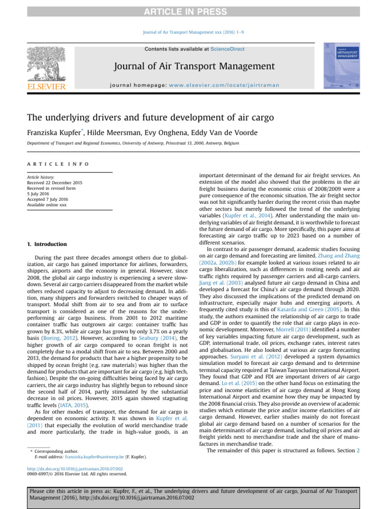 The Underlying Drivers and Future Development of Air Cargo | PDF ...