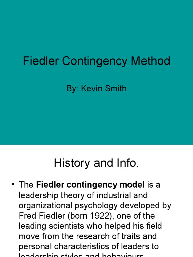 Fiedler's Contingency Leadership Model | PDF | Systems Psychology ...