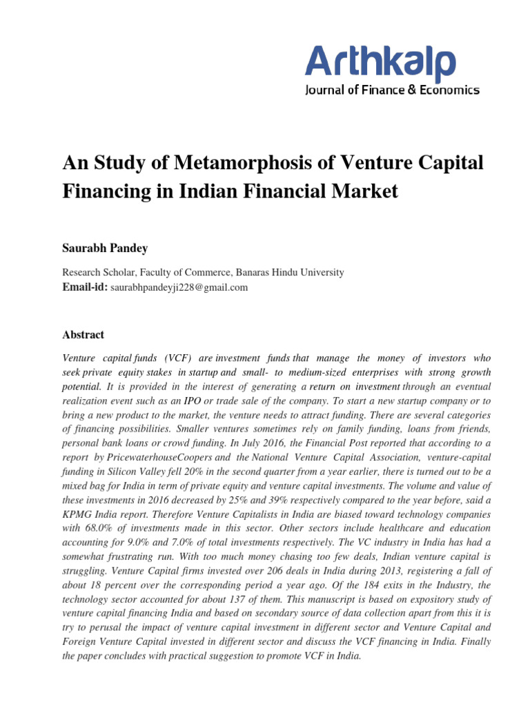 Venture Capital Trends in India | PDF | Corporate Finance | Venture Capital