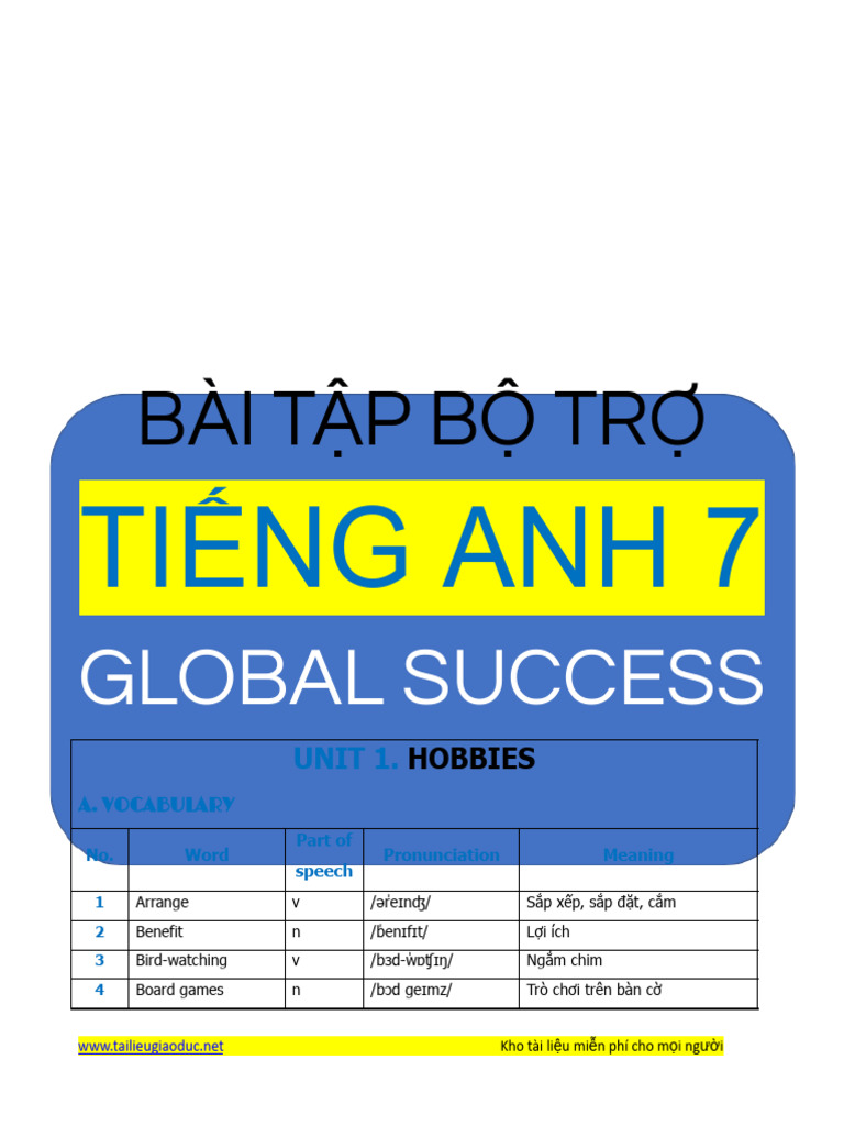 Bai Tap Bo Tro Anh 7 Global Success | PDF