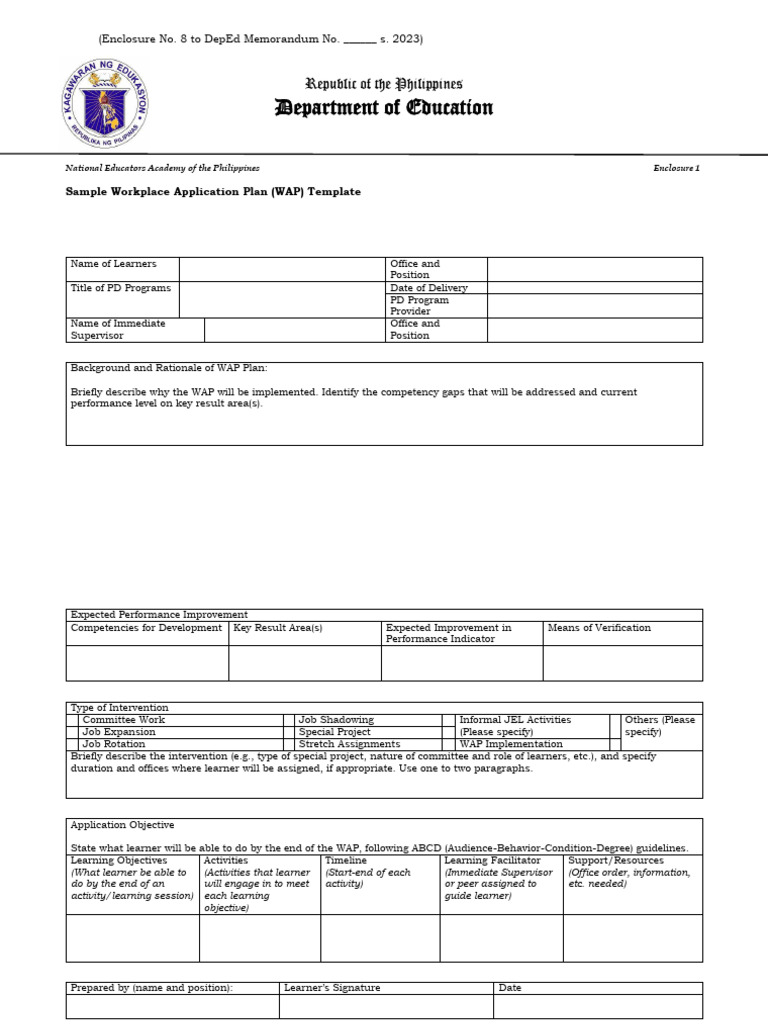 SHS TVL MEMO Enclosures2 PDF Learning