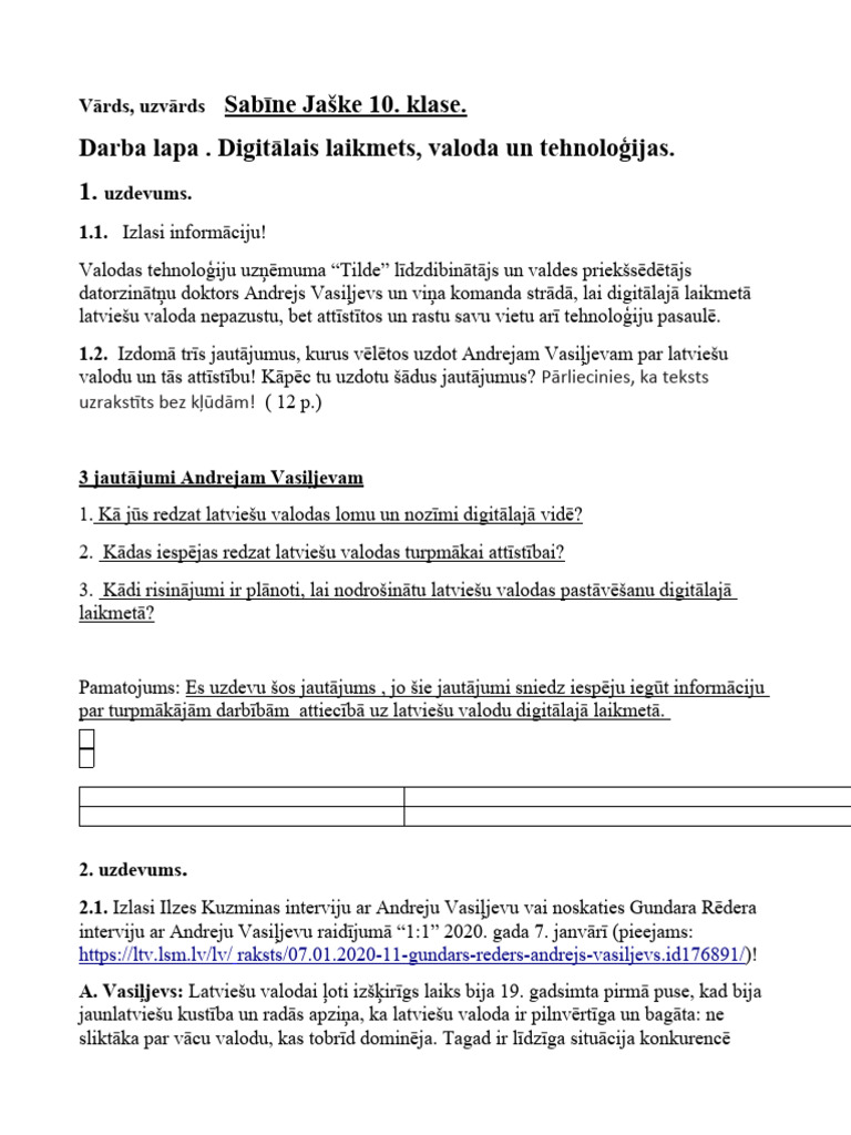 Darba Lapa Tehnolo ijas Un Valoda PDF