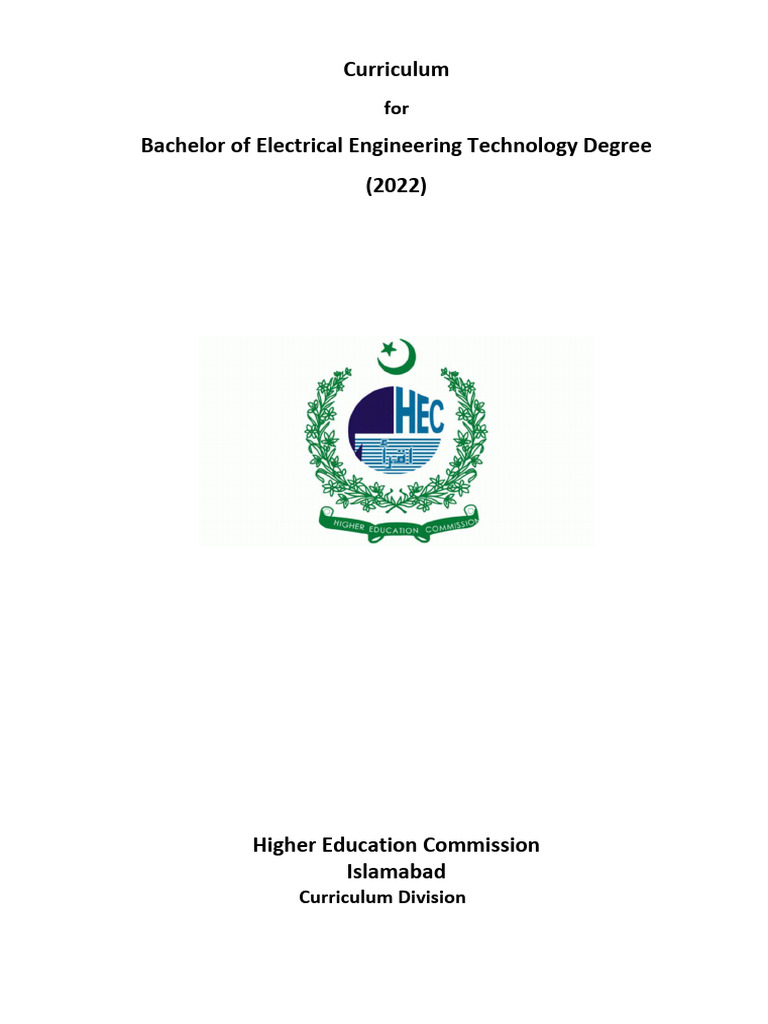 Curriculam For Bachelor Of Electrical Engineering Technology Pdf