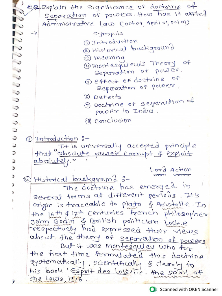 Doctrine of Separation of Power | PDF