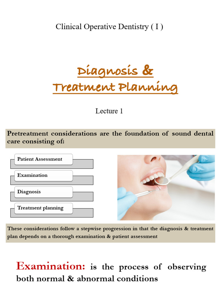 Dental Diagnosis and Treatment Planning | PDF | Dentistry | Medical ...
