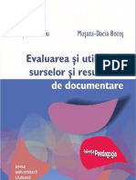 Evaluarea Și Utilizarea Surselor Si Resurselor de Documentare (Selecțiuni)