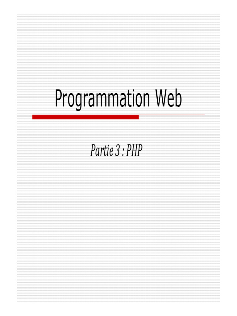 Introduction à la programmation PHP | PDF | PHP | Booléen