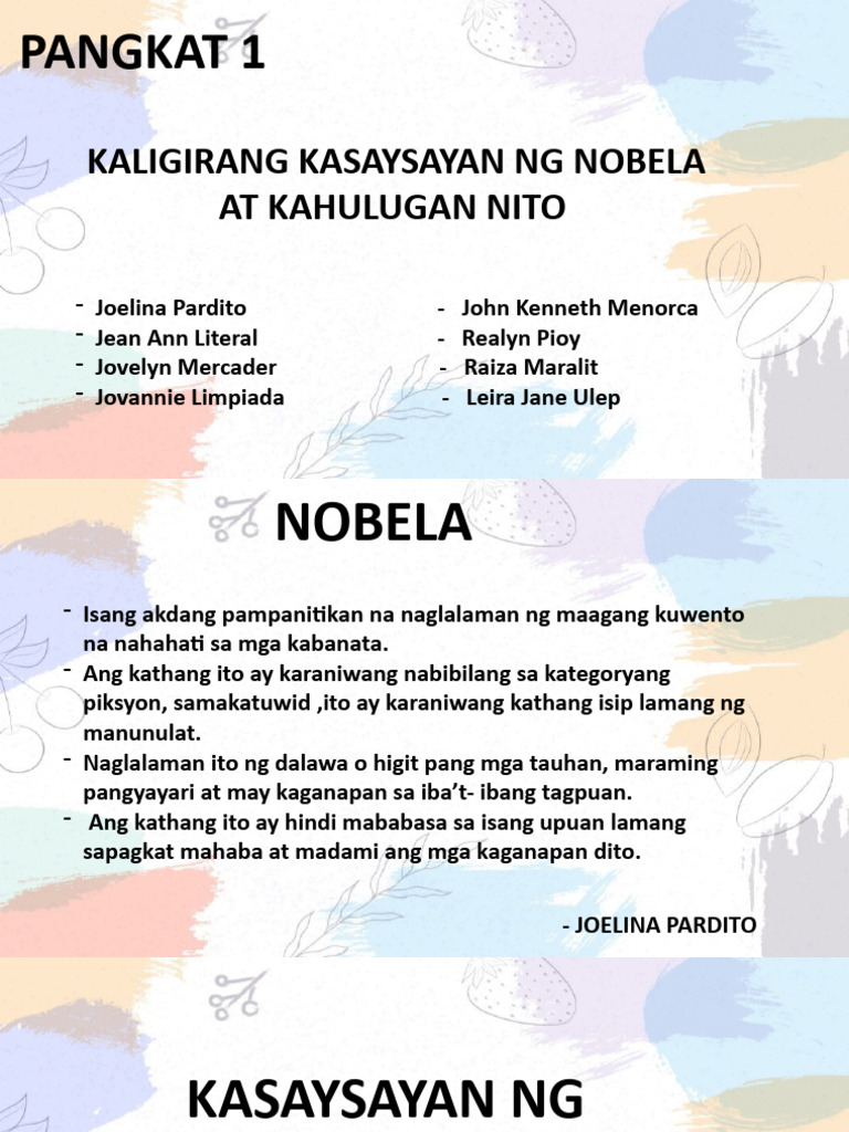 Pangkat 1 - Kaligirang Kasaysayan NG Nobela at Kahulugan Nito | PDF