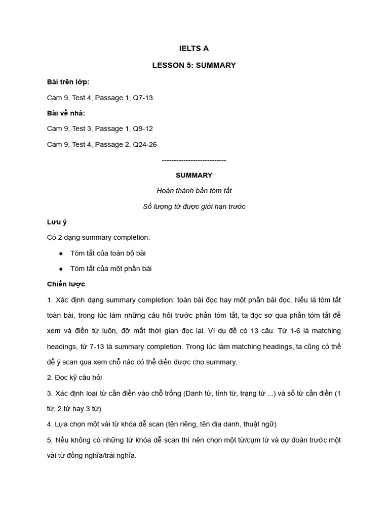 Ielts A - Reading Lesson 5 | PDF