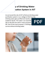 Study of Drinking Water Purification System in AIT