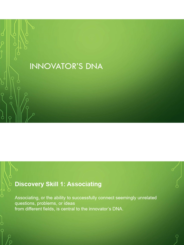 Innovator's DNA: Key Discovery Skills | PDF