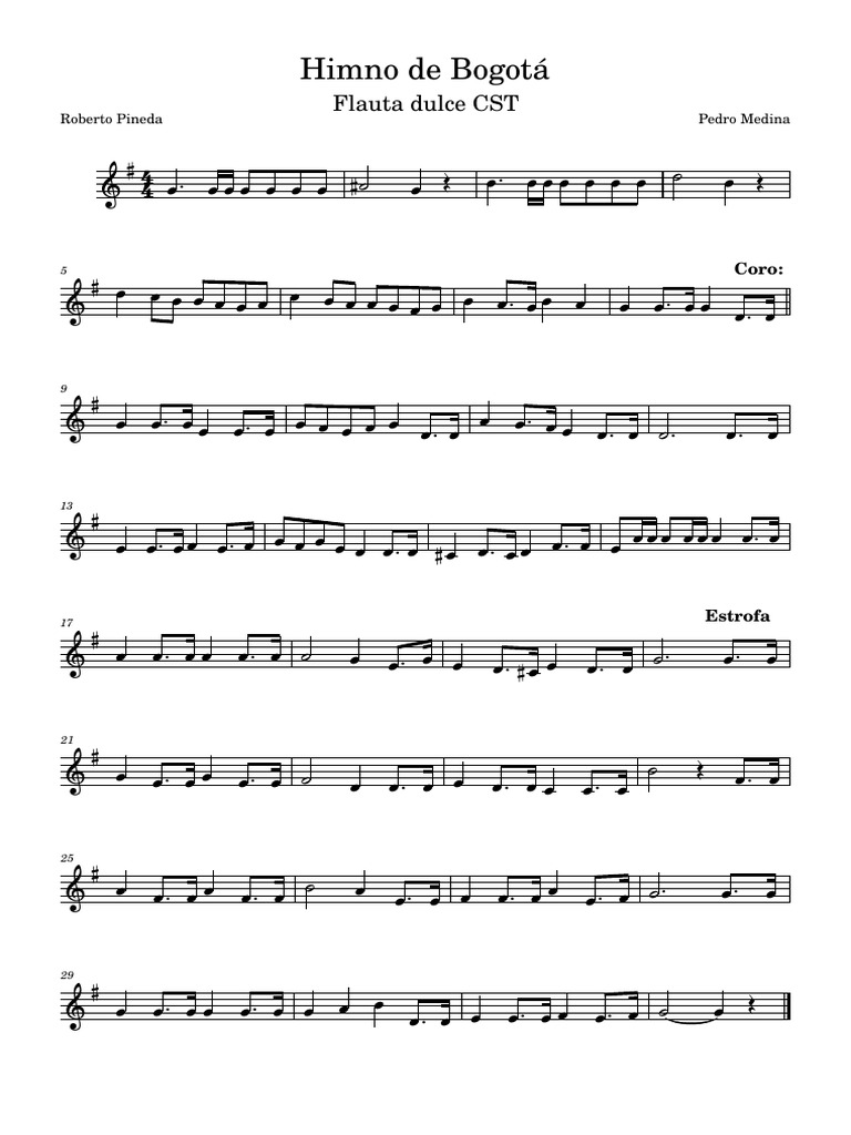 Himno de Bogotá: Letra y Coro | PDF
