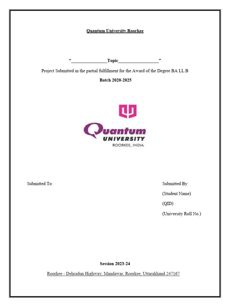 BA LL.B Project Submission 2023-24 | PDF | Technology & Engineering