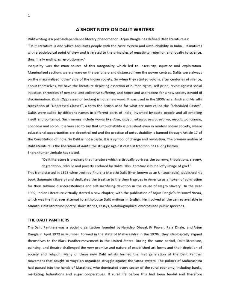 0 0 new dalit literature a short overview pdf dalit