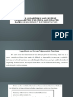 Solving Logarithmic and Inverse Trigonometric Function, and Related Rates Using Implicit Differentiation