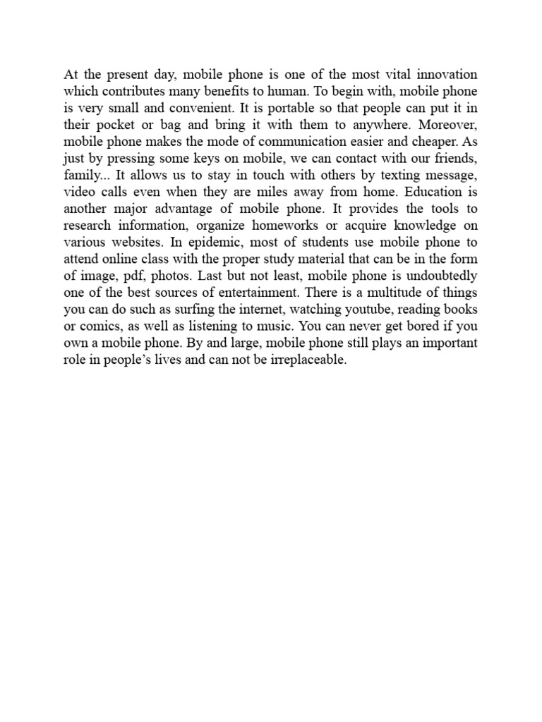 Mobile Phones: Essential Daily Tool | PDF | Social Science | Wellness