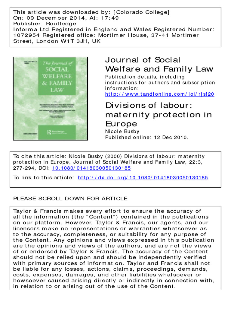 Maternity protection in europe PDF Parental Leave European Union
