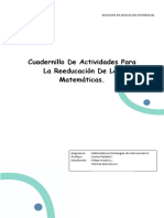 Cuadernillo de Actividades para La Reeducación de Las Matemáticas