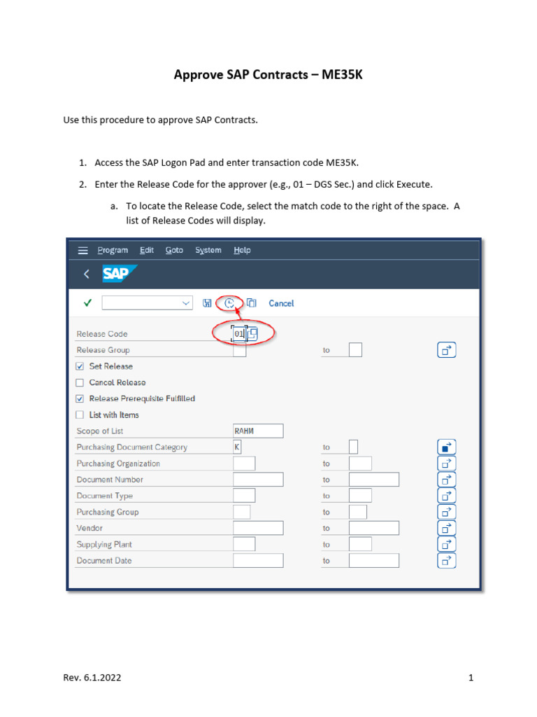 Approve SAP Contract - ME35K | PDF