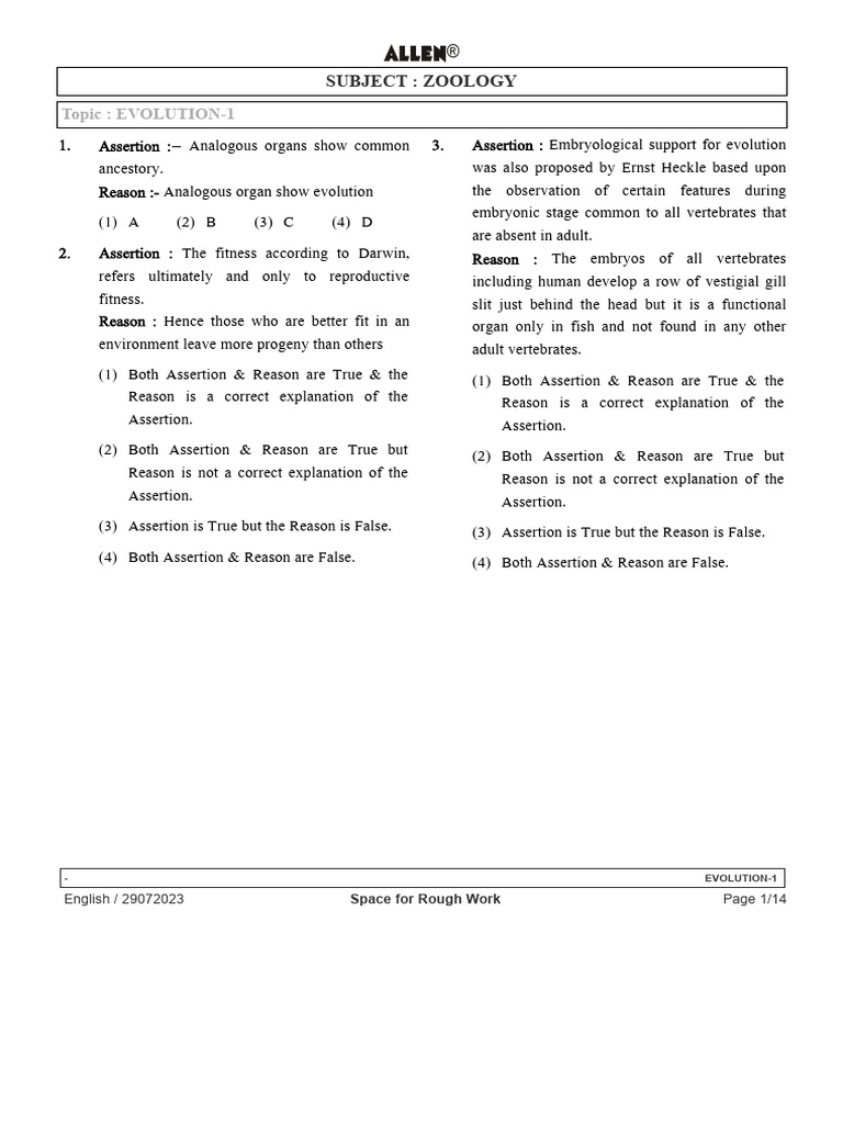 Evolution 1 Allen | PDF | Homology (Biology) | Life