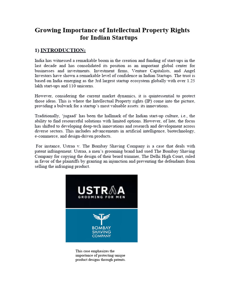 Importance of IP Rights for Indian Startups | PDF | Startup Company ...