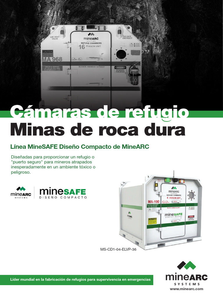 Refugio Mina Portatil MineSAFE Diseno Compacto Web | PDF | Dióxido de ...