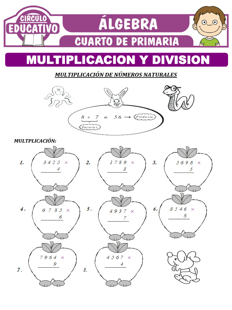 Multiplicación y División para 4to Grado | PDF
