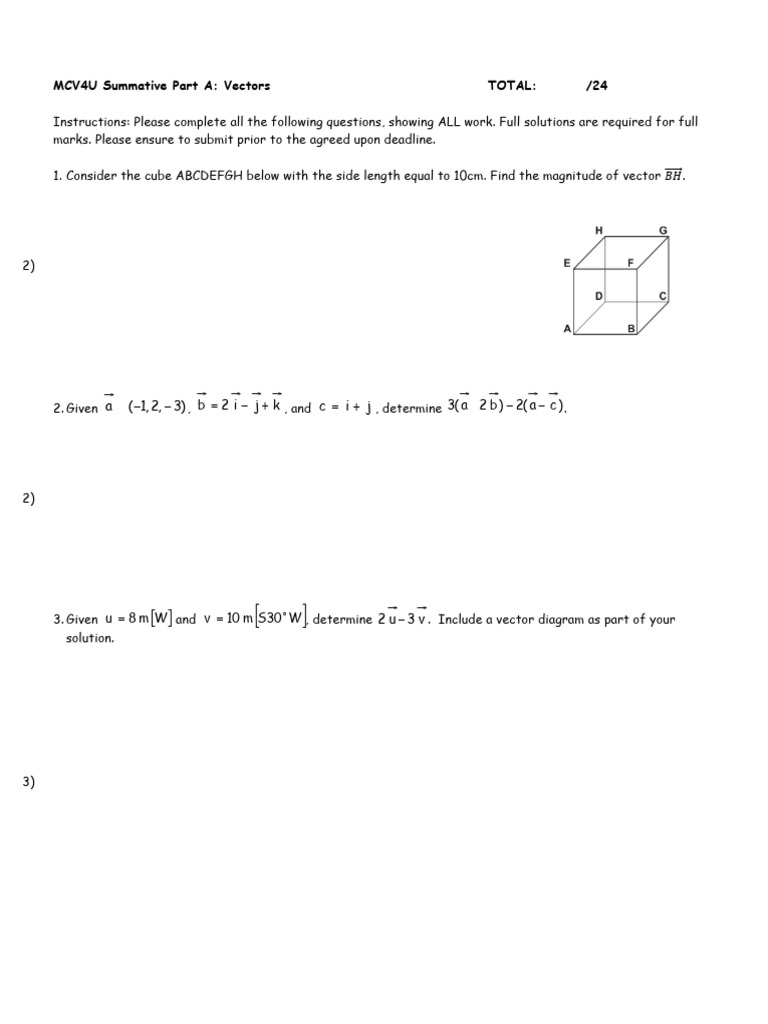 CPT - Part A - Vectors | PDF | Science & Mathematics