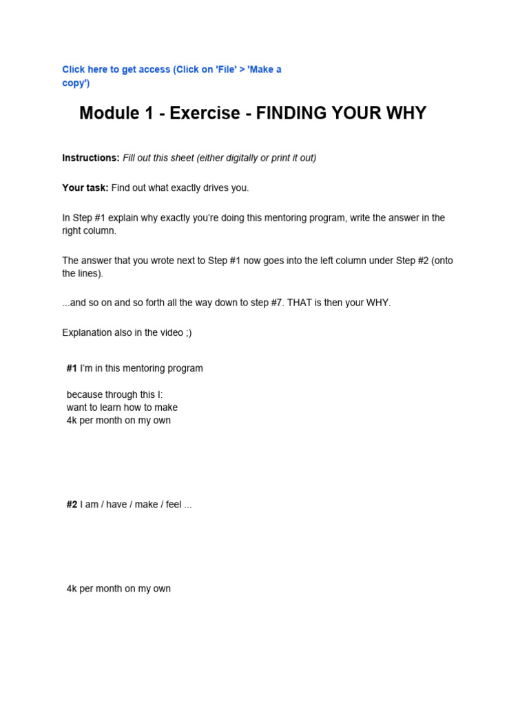 Finding Your Why Pdf
