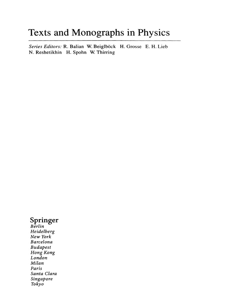 Texts and Monographs in Physics: Series Editors | PDF | Photon | Spin ...