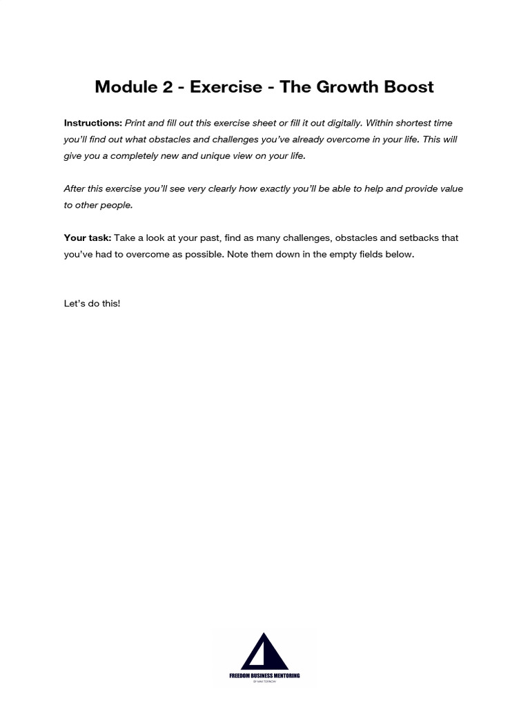 Module 2 09 exercise the growth boost pdf