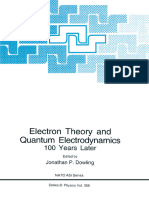 Electron Theory and Quantum Electrodynamics-Jonathan P Dowling Springer US 1997