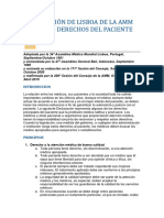 Declaración de Lisboa de Los Derechos Del Paciente de La Amm Os