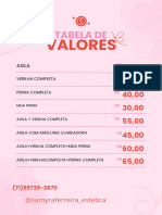 Cartaz Com Tabela de Valores de Serviços Rosa e Vermelho Delicado - 20240216 - 001159 - 0000